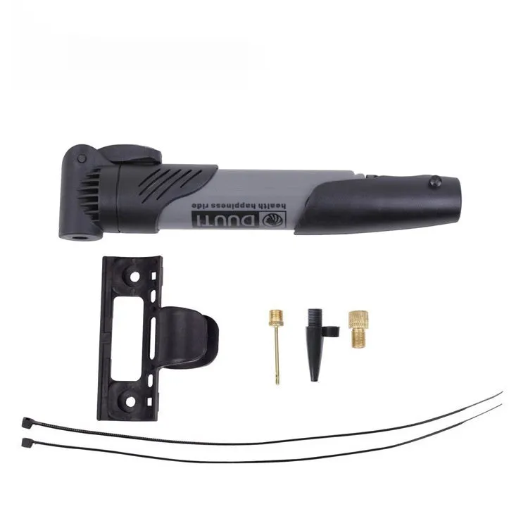 Portable plastic bicycle mini inflator available in eight colours for emergency tyre inflation