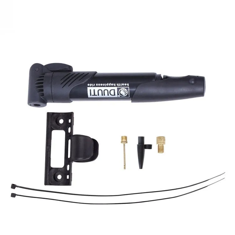 Portable plastic bicycle mini inflator available in eight colours for emergency tyre inflation