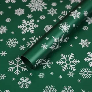 Christmas Kraft paper gift wrap with cartoon ink print, red and green patterns, 50x70cm sheet