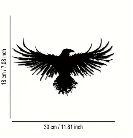 Black iron silhouette animal decoration – metal craft for garden or home (eagle shape shown)