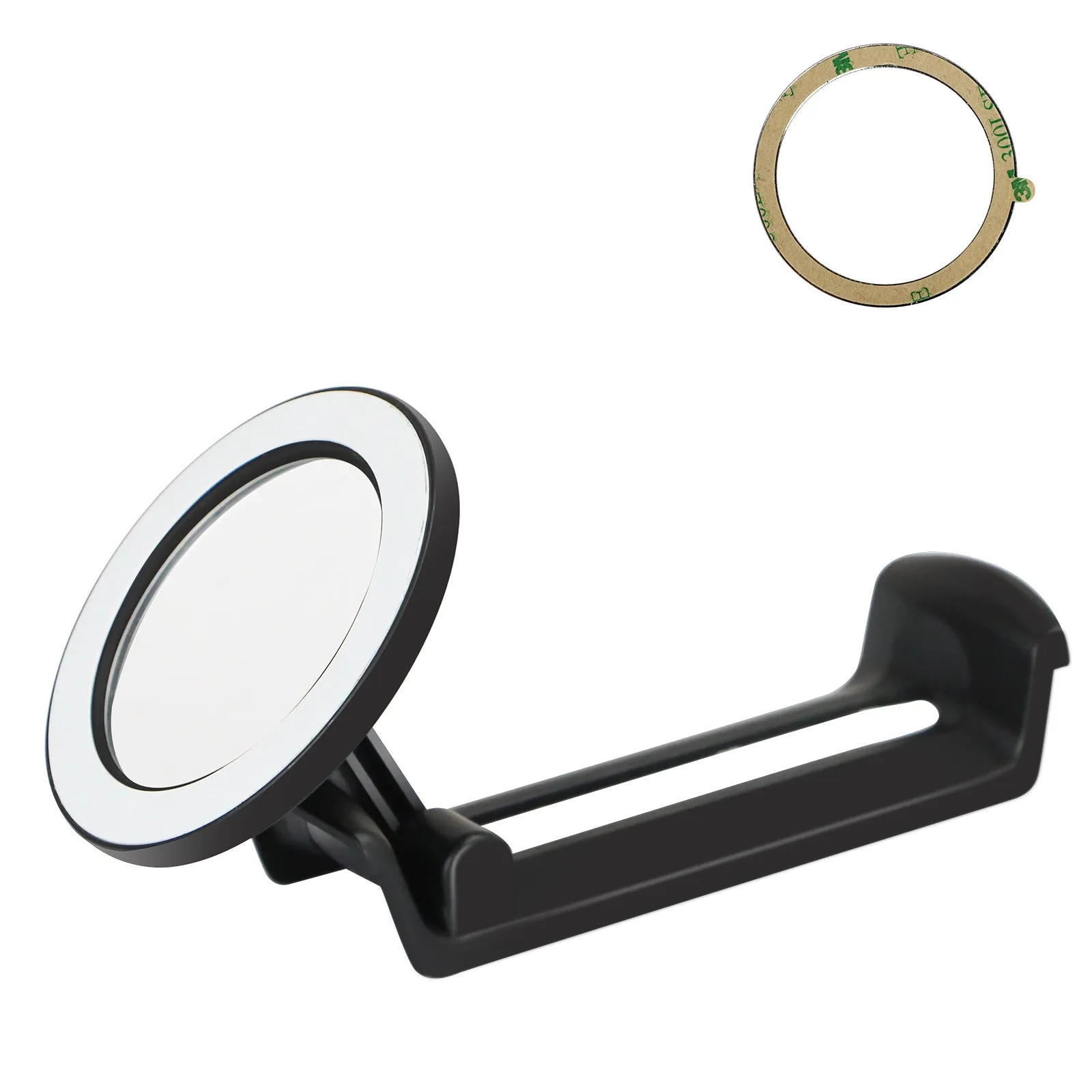 Magnetic plastic phone holder attached to a water cup showing hands-free viewing angle
