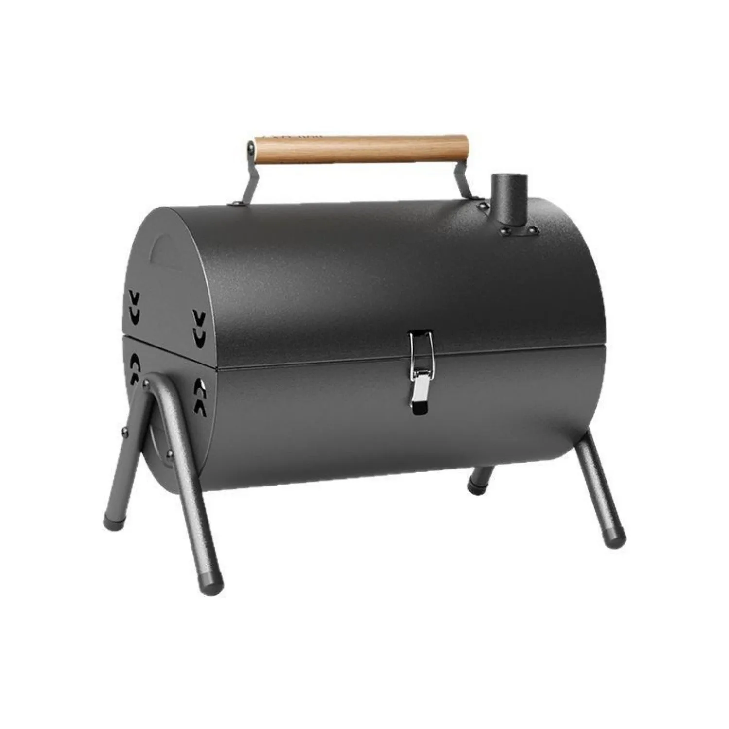 White round chimney oven style portable grill for frying and baking outdoors.