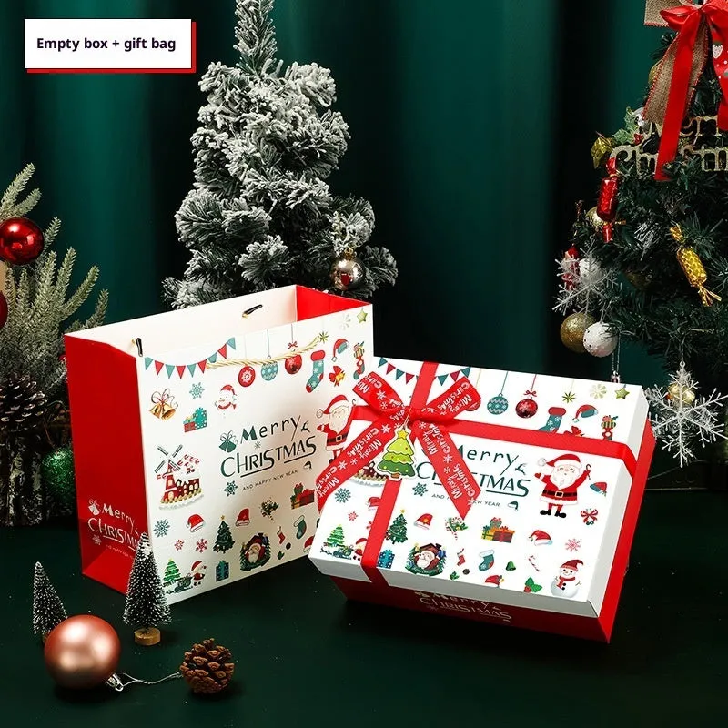 New Year Christmas gift box packaging business style with five sizes, printed finish, and empty bag