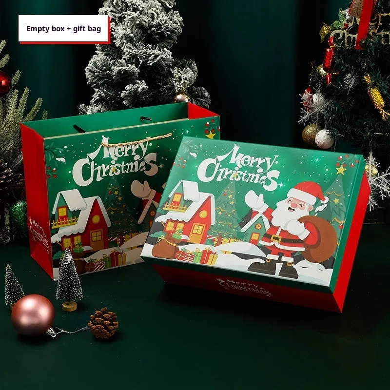 New Year Christmas gift box packaging business style with five sizes, printed finish, and empty bag