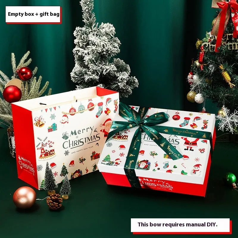 New Year Christmas gift box packaging business style with five sizes, printed finish, and empty bag