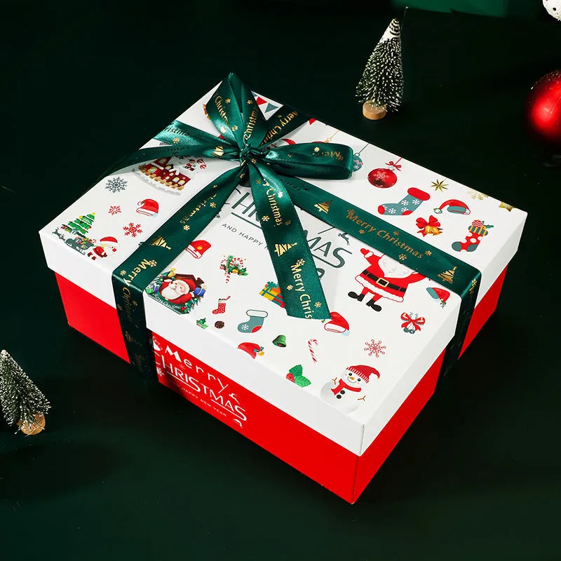 New Year Christmas gift box packaging business style with five sizes, printed finish, and empty bag