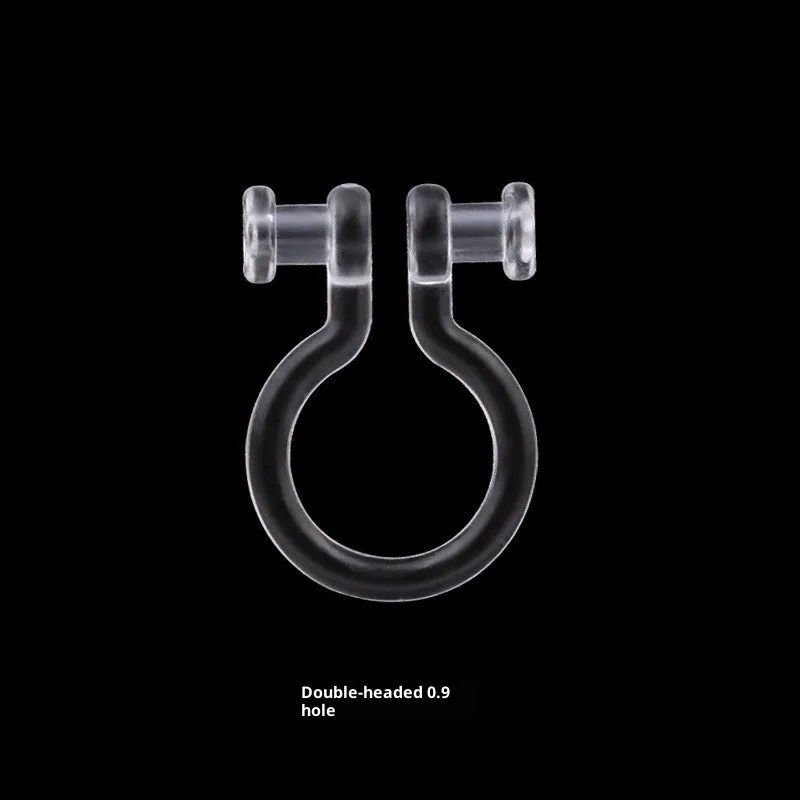 Transparent plastic resin U-shaped ear clip converter for turning ear studs into clip-on earrings, unisex