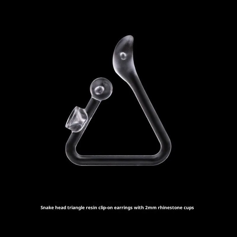 Transparent plastic resin U-shaped ear clip converter for turning ear studs into clip-on earrings, unisex
