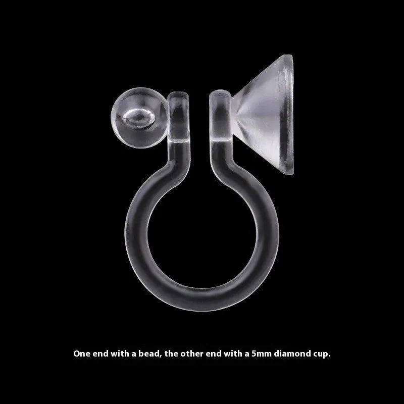 Transparent plastic resin U-shaped ear clip converter for turning ear studs into clip-on earrings, unisex