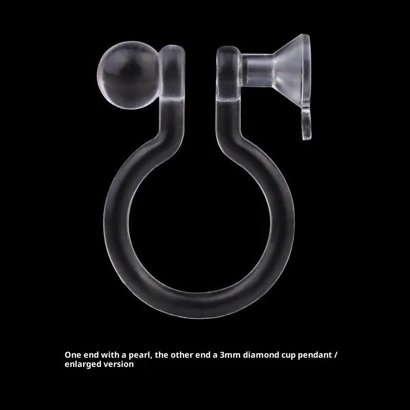 Transparent plastic resin U-shaped ear clip converter for turning ear studs into clip-on earrings, unisex