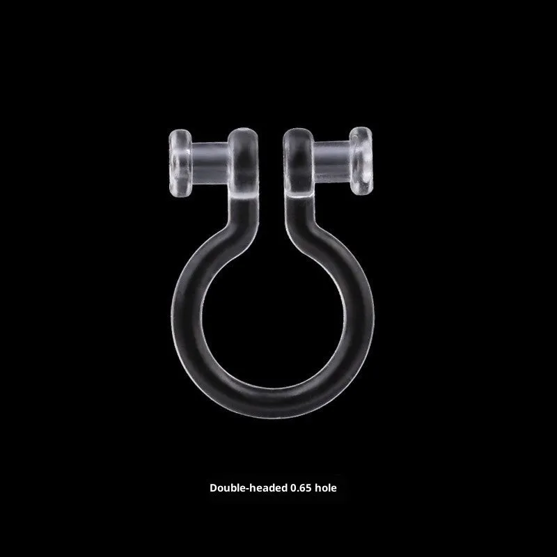 Transparent plastic resin U-shaped ear clip converter for turning ear studs into clip-on earrings, unisex