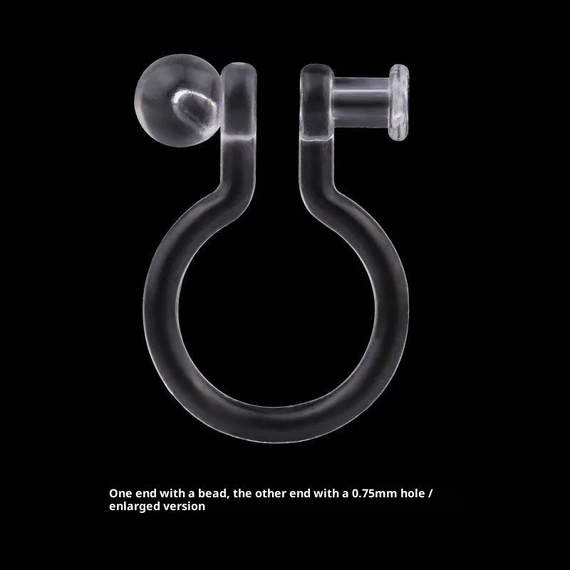 Transparent plastic resin U-shaped ear clip converter for turning ear studs into clip-on earrings, unisex