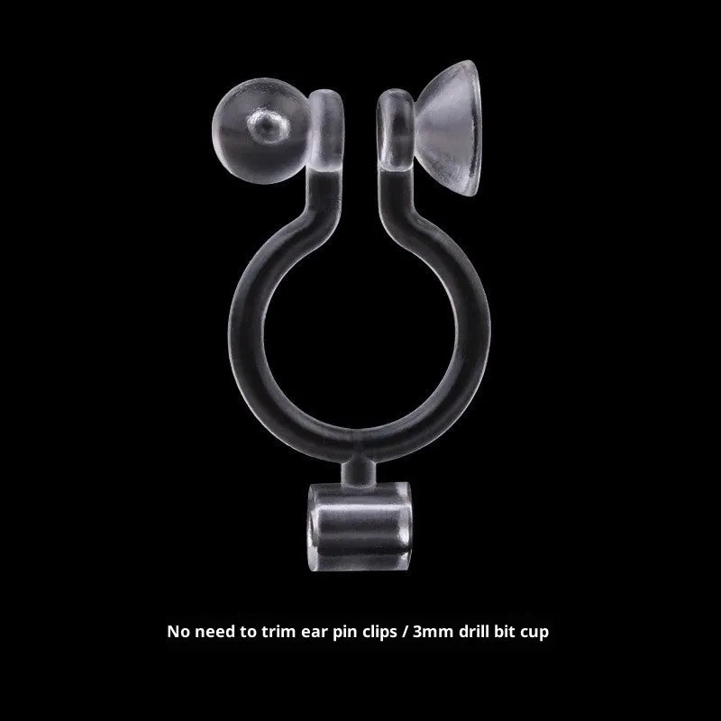 Transparent plastic resin U-shaped ear clip converter for turning ear studs into clip-on earrings, unisex