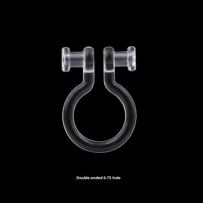 Transparent plastic resin U-shaped ear clip converter for turning ear studs into clip-on earrings, unisex