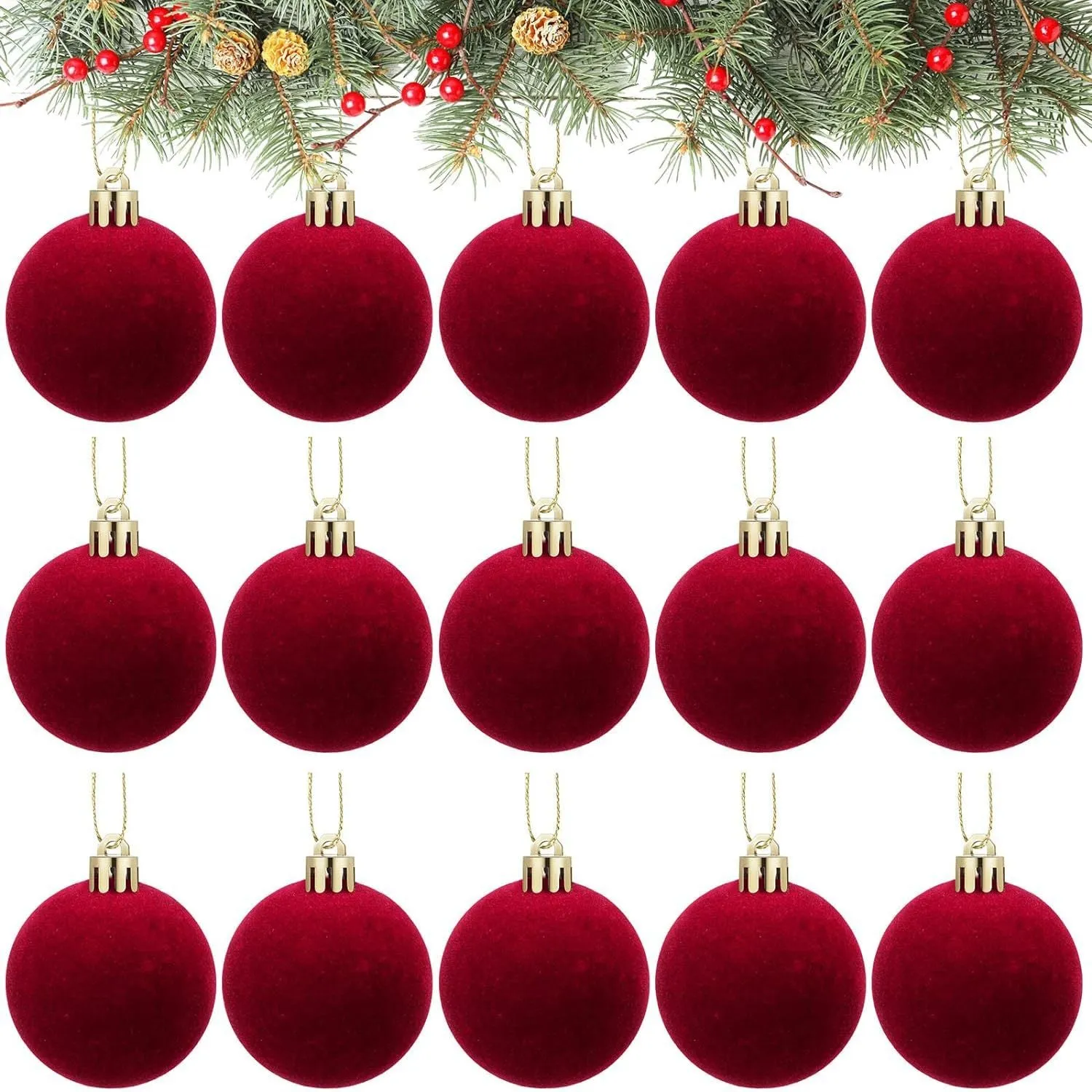 Plucked silk ball Christmas decoration plastic bauble 2cm 3cm 4cm 5cm 6cm set