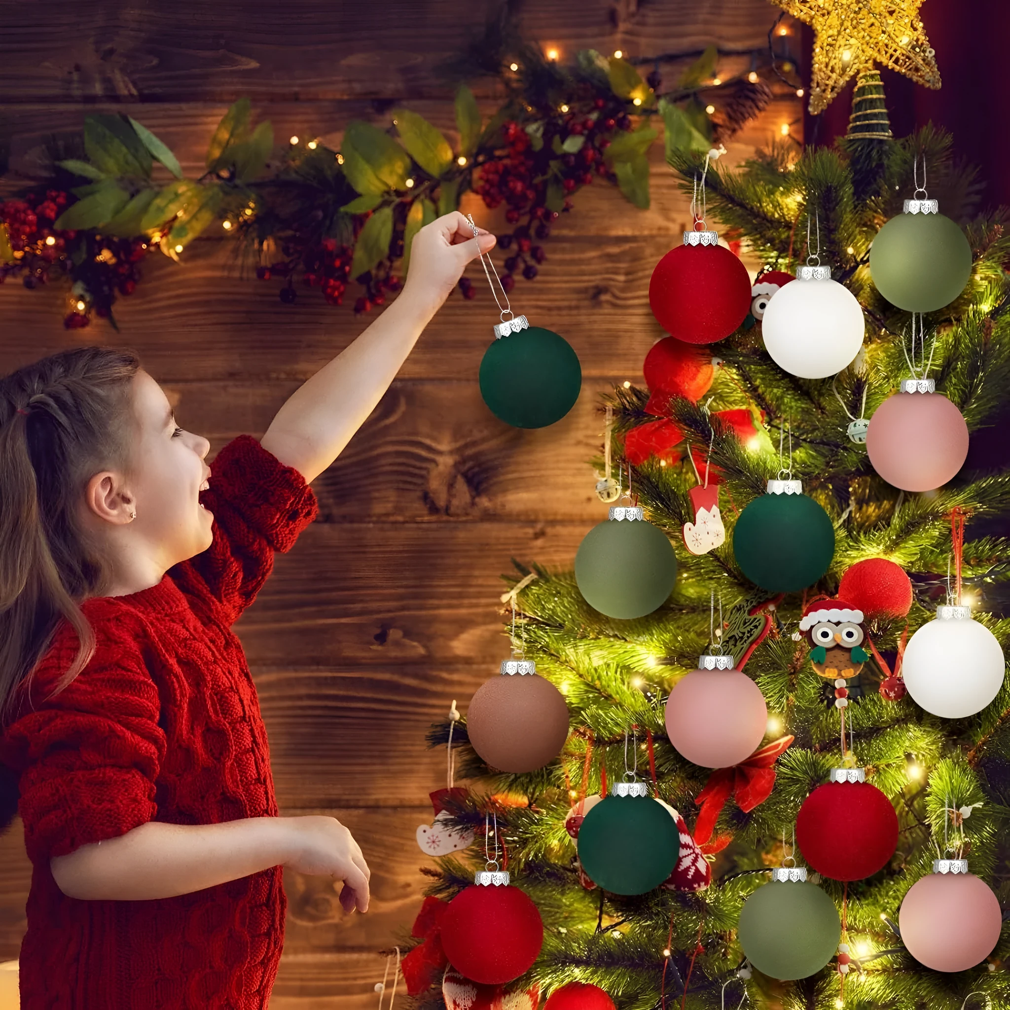 Plucked silk ball Christmas decoration plastic bauble 2cm 3cm 4cm 5cm 6cm set