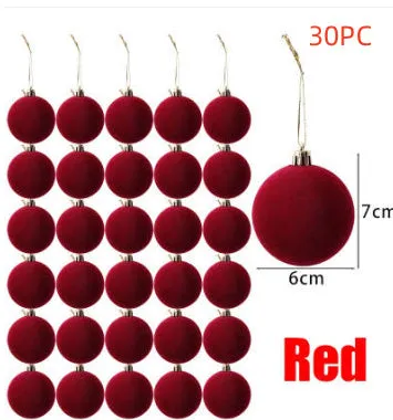 Plucked silk ball Christmas decoration plastic bauble 2cm 3cm 4cm 5cm 6cm set