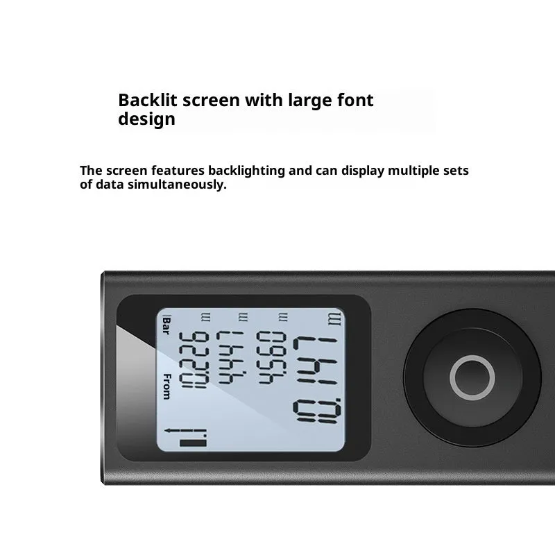 30-metre handheld laser rangefinder with aluminium alloy body and lithium battery, front view