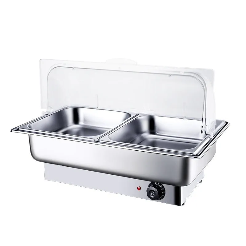 Commercial desktop insulated dining stove single basin shallow style metal plastic 640x460x300mm US 110V power supply