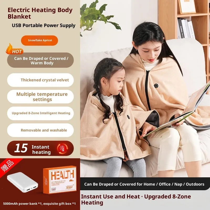 Washable lazy warm blanket 150x80cm in Gardenia Green with 5000mA charging treasure set