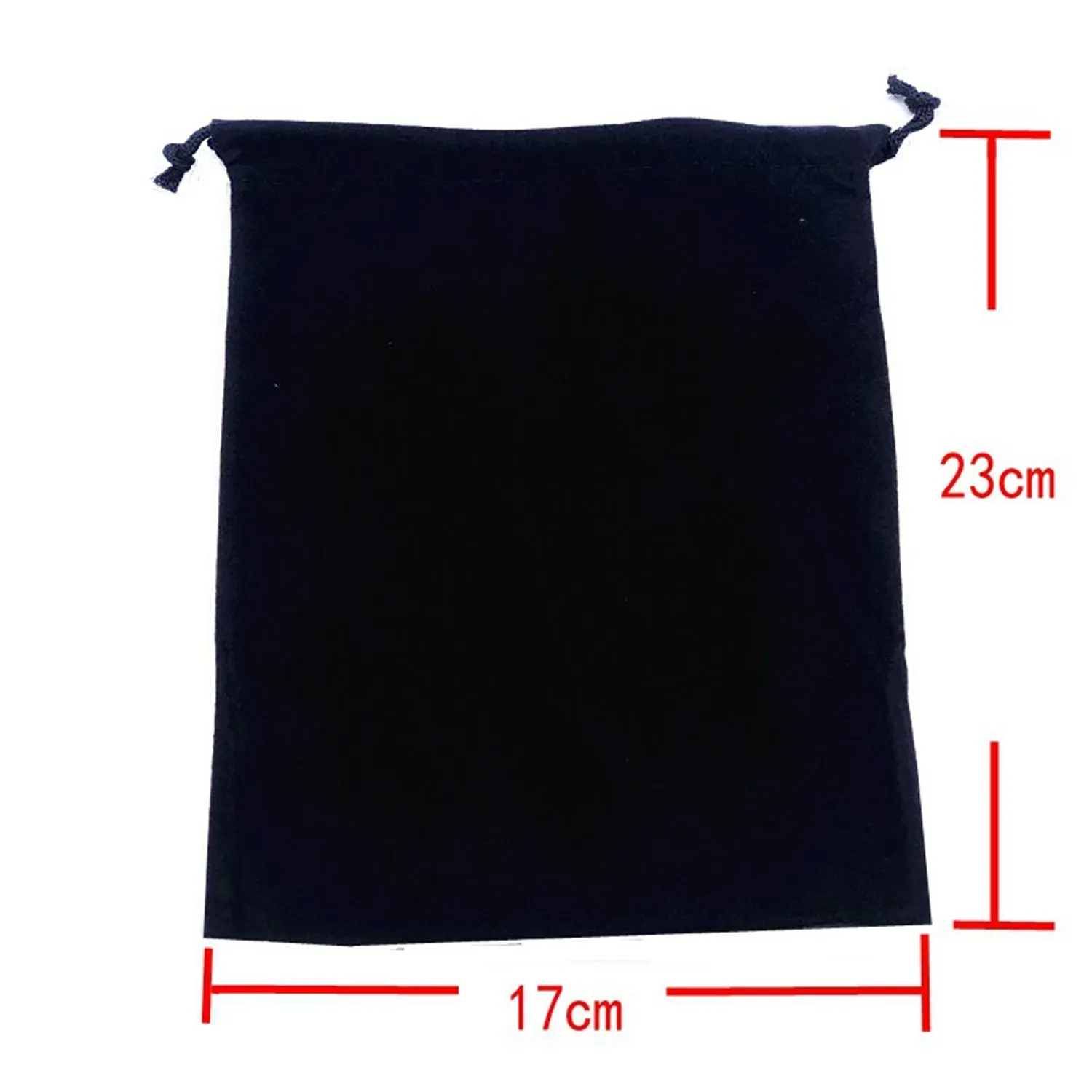 Flannel drawstring bag with beam opening, available in multiple colours and sizes for storage or gifting