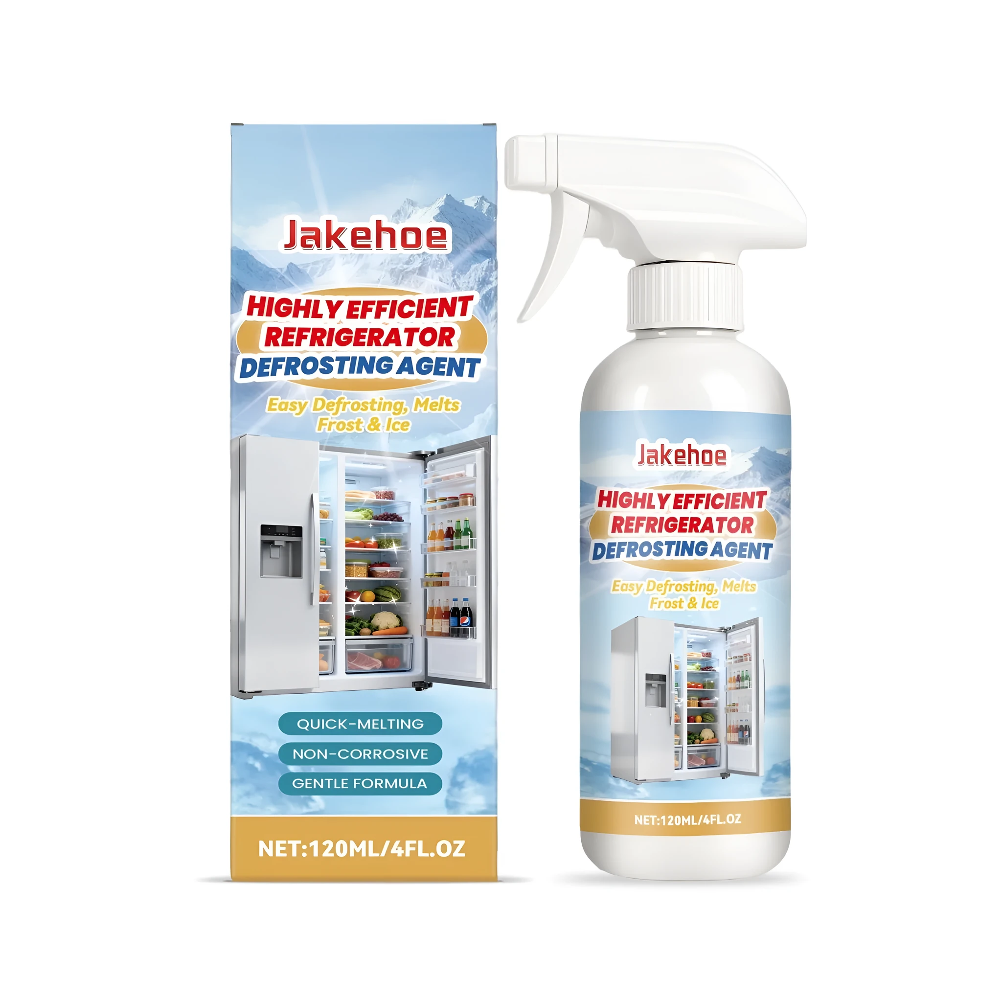 120ml refrigerator defrosting agent spray bottle for quick ice removal from freezer shelves