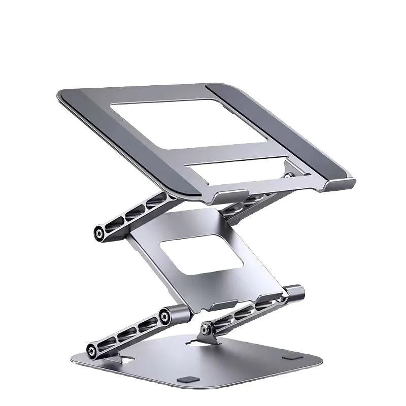 Three-layer adjustable carbon steel laptop stand for laptops under 15.6 inches, available in Bright Moon Silver or Polar Night Gray