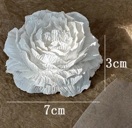 Vintage French relief gypsum jewellery display plate with sculptural plaster design and white matte finish