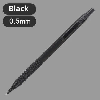 Low centre of gravity metal propelling pencil in silver finish with alloy body and visible lead tip