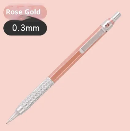 Low centre of gravity metal propelling pencil in silver finish with alloy body and visible lead tip