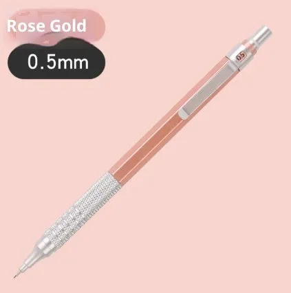 Low centre of gravity metal propelling pencil in silver finish with alloy body and visible lead tip