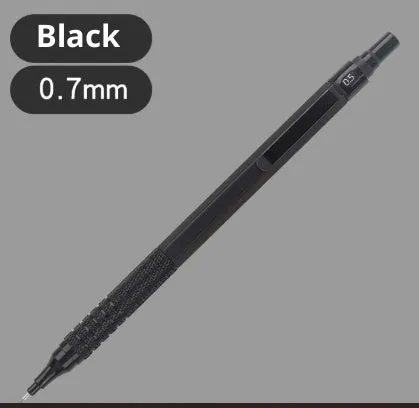 Low centre of gravity metal propelling pencil in silver finish with alloy body and visible lead tip