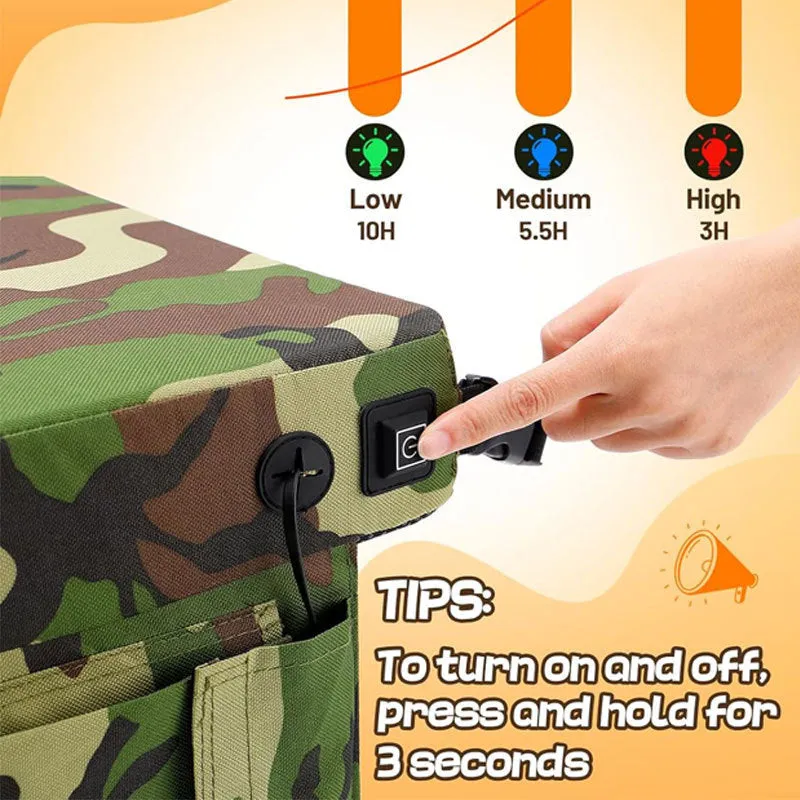 Camouflage heating cushion made of Oxford cloth for outdoor stadium seating, size 40x32x7cm