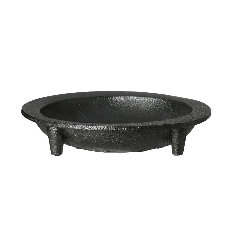 New Chinese style cement fruit plate in large size 32.4 cm wide on a table for home decoration