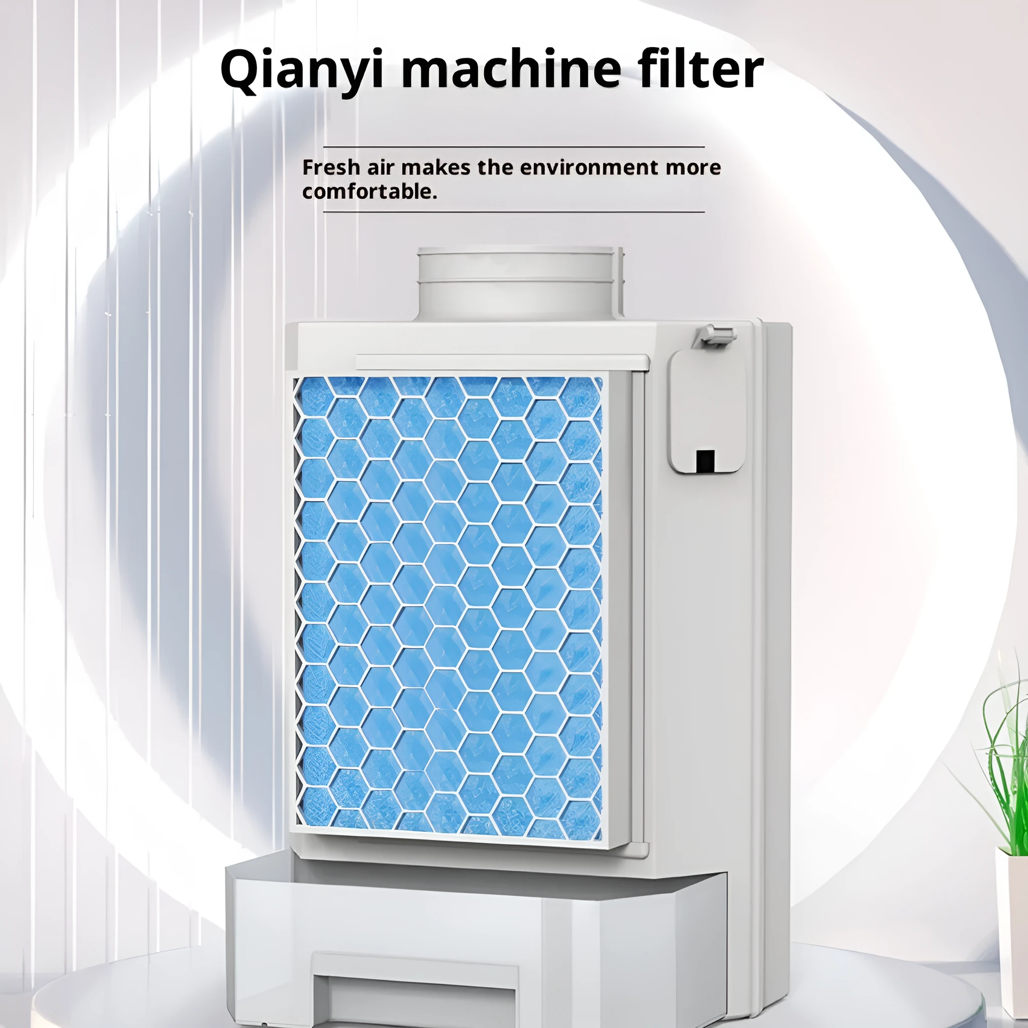 Thickened ABS dryer vent filter with 9.6cm connection and filter cotton for lint and dust capture