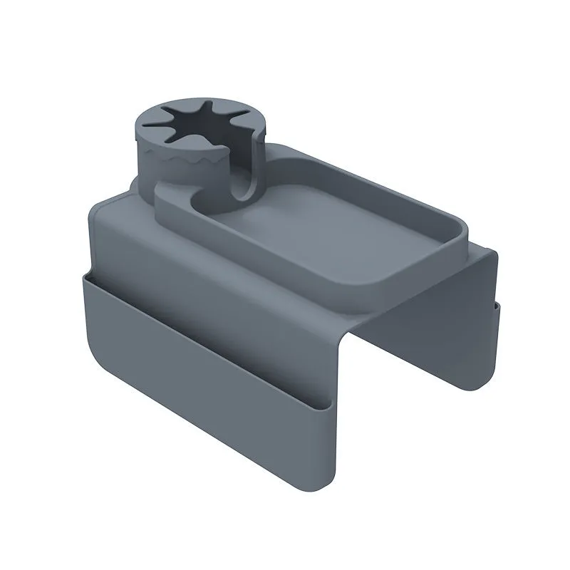 Modern irregular silicone coaster in solid colour on a wooden table surface