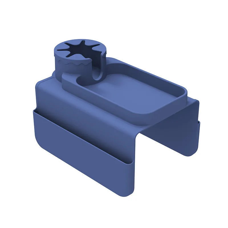 Modern irregular silicone coaster in solid colour on a wooden table surface