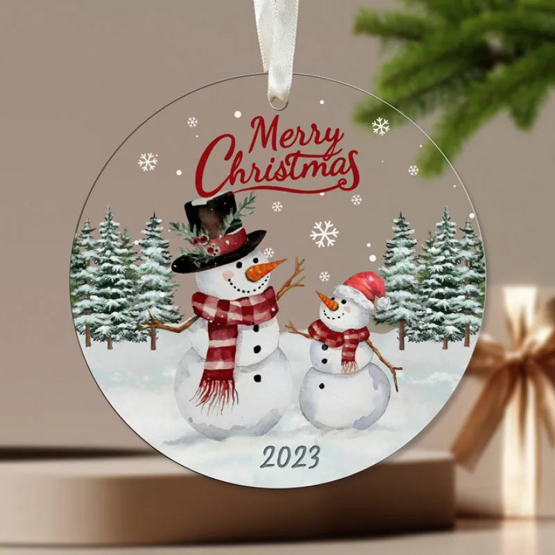 Acrylic Christmas tree pendant in a solid colour, approx. 3-5 cm, with hanging loop