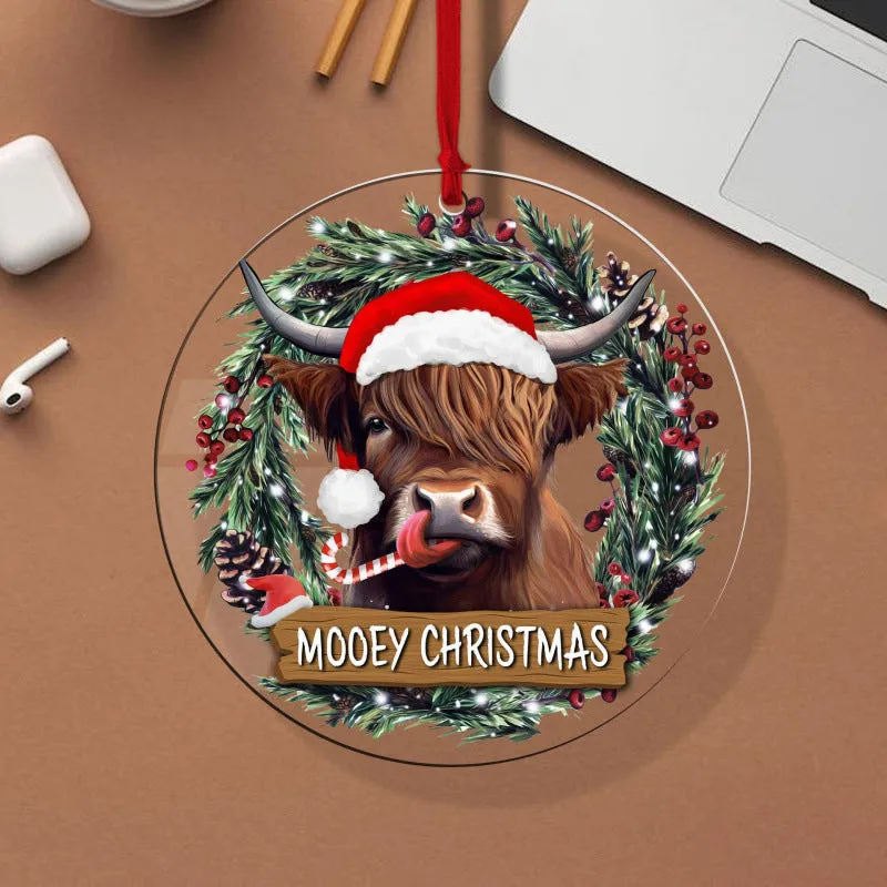 Acrylic Christmas tree pendant in a solid colour, approx. 3-5 cm, with hanging loop