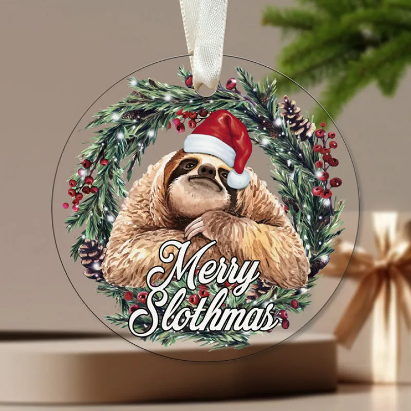 Acrylic Christmas tree pendant in a solid colour, approx. 3-5 cm, with hanging loop