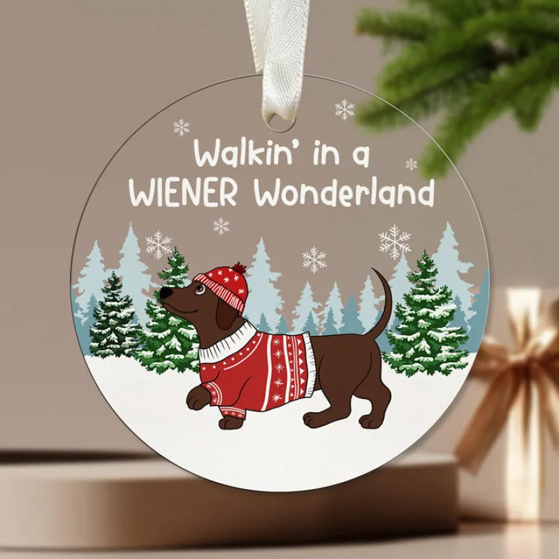 Acrylic Christmas tree pendant in a solid colour, approx. 3-5 cm, with hanging loop
