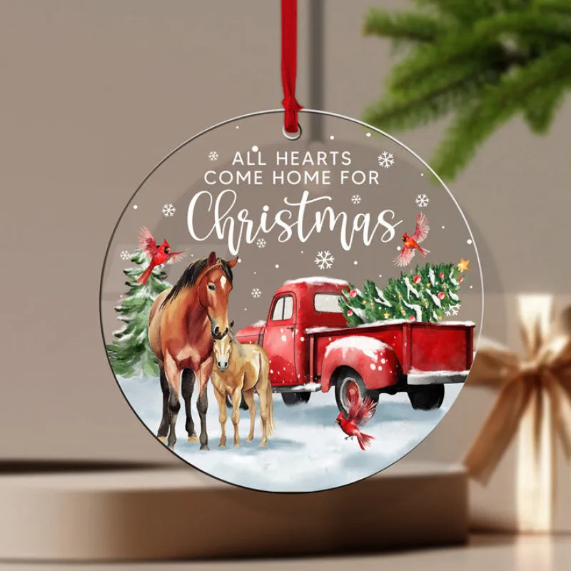 Acrylic Christmas tree pendant in a solid colour, approx. 3-5 cm, with hanging loop