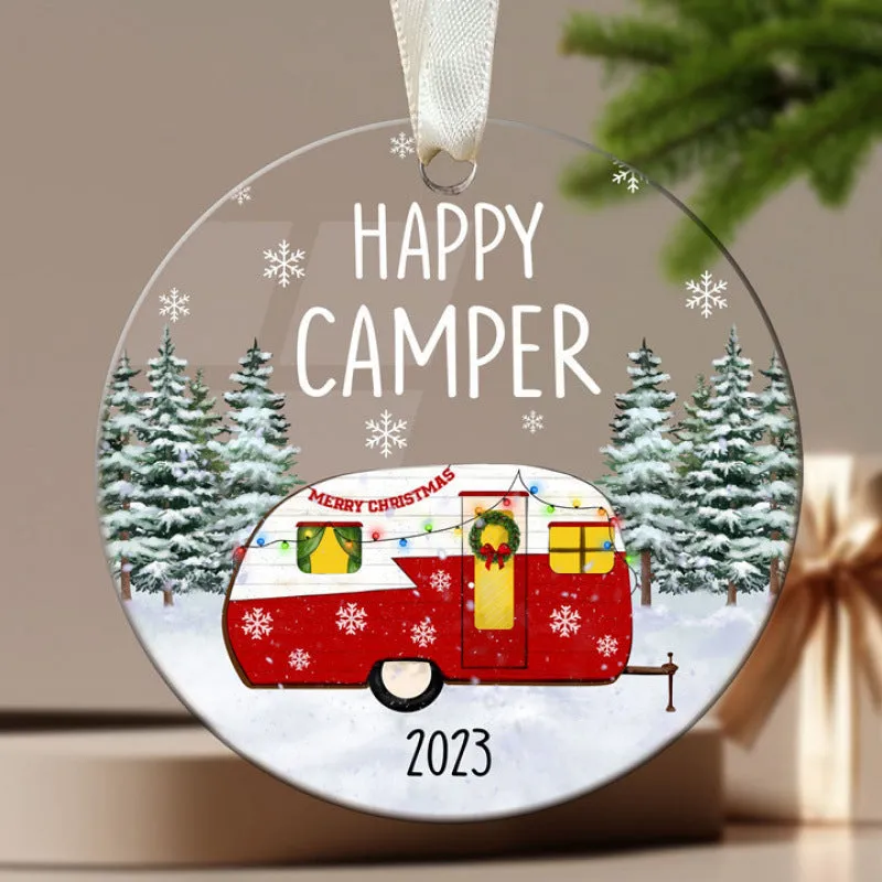 Acrylic Christmas tree pendant in a solid colour, approx. 3-5 cm, with hanging loop