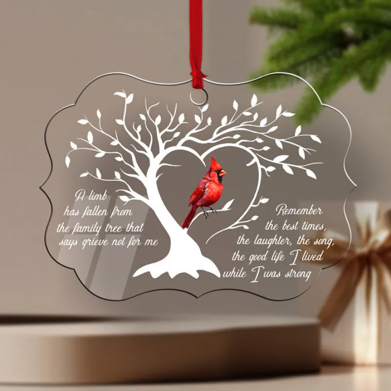 Acrylic Christmas tree pendant in a solid colour, approx. 3-5 cm, with hanging loop
