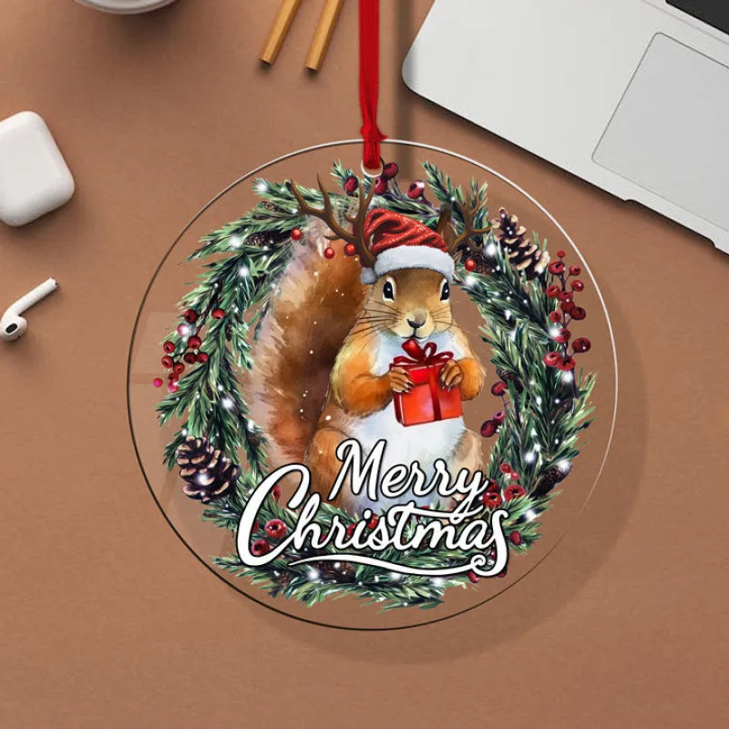 Acrylic Christmas tree pendant in a solid colour, approx. 3-5 cm, with hanging loop