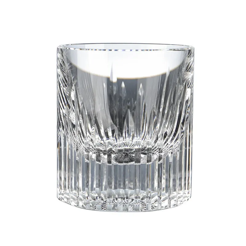 European-style transparent K9 crystal whiskey shot glass with 701-800ml capacity, simple flowering pattern