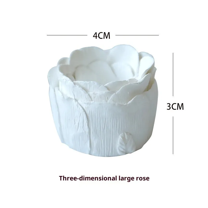 White plaster retro jewellery display stand with three layers, neutral background for necklace display