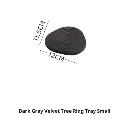 Flannel tree wheel jewellery display stand with rotating design, small size 12x11.5cm, black colour