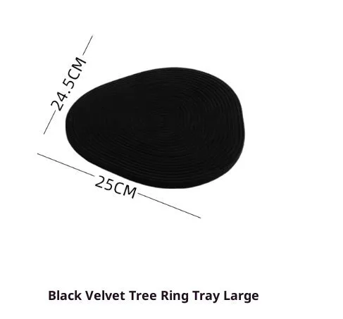 Flannel tree wheel jewellery display stand with rotating design, small size 12x11.5cm, black colour