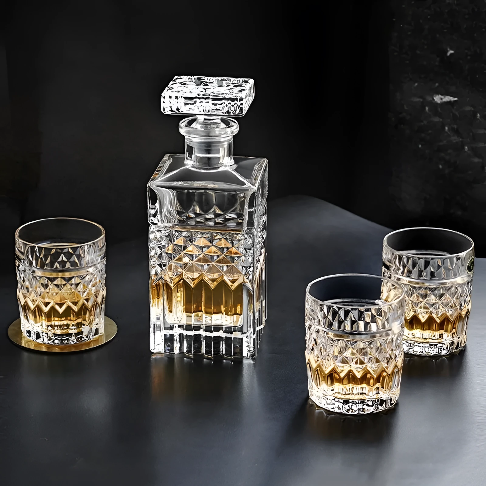 European-style crystal glass white wine glass whiskey glass set 320ml clear retro design